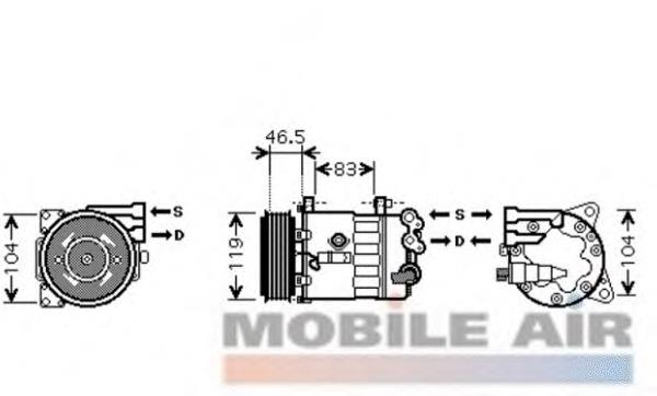 4000K326 VAN Wezel compresor de aire acondicionado