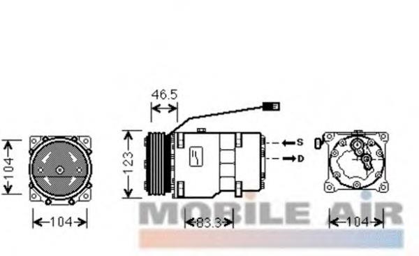 0900K257 VAN Wezel compresor de aire acondicionado