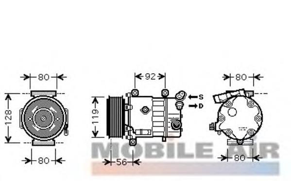 0900K255 VAN Wezel compresor de aire acondicionado