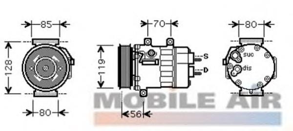 0900K253 VAN Wezel compresor de aire acondicionado