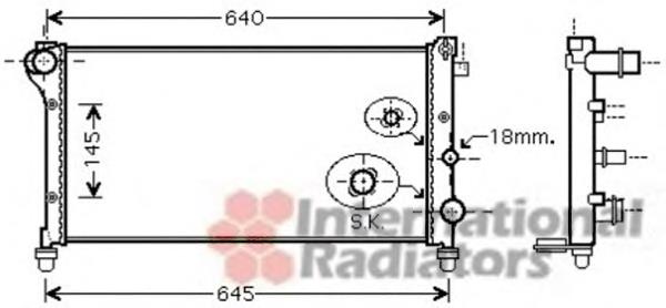 Radiador refrigeración del motor 17002379 VAN Wezel