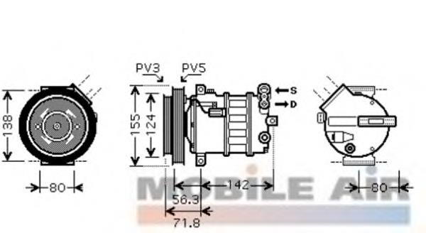 0100K107 VAN Wezel compresor de aire acondicionado