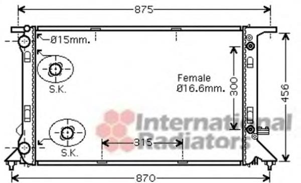 03002293 VAN Wezel radiador refrigeración del motor