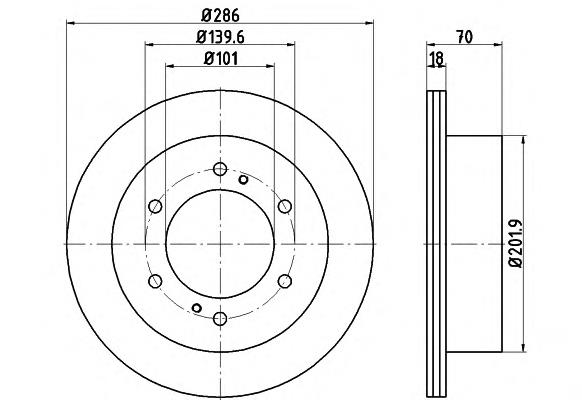 Disco de freno trasero Nissan Terrano 1 WD21