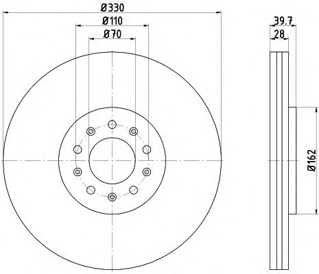 Freno de disco delantero 92220900 Textar