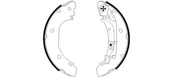 Juego de zapatas de frenos de tambor, con cilindros, completo K23057 Brembo