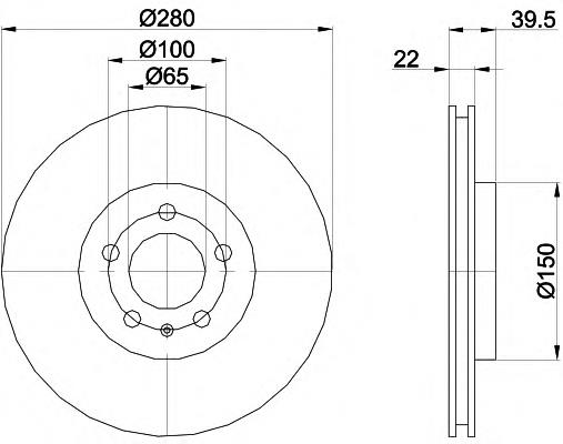 Freno de disco delantero 92061400 Textar