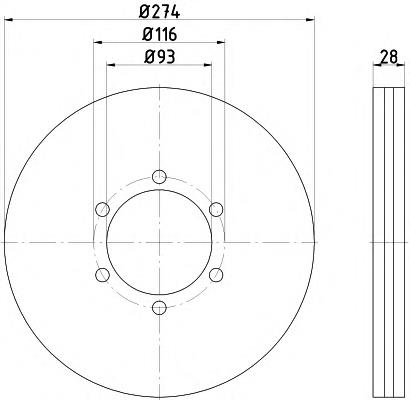 Freno de disco delantero UG5933251 Mazda