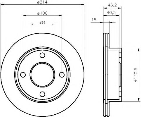 Freno de disco delantero 92069800 Textar