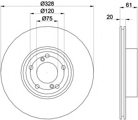 Disco de freno trasero 34212228802 BMW