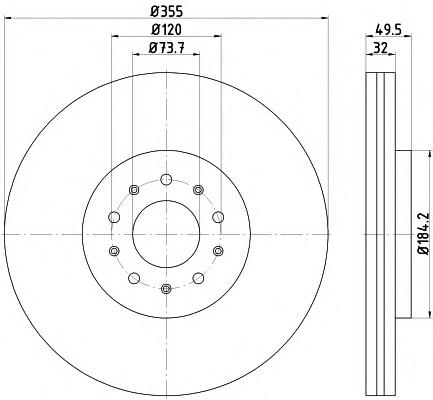 Freno de disco delantero ADJ134353 Blue Print