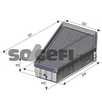 A1400 Purflux Filtro de aire de motor