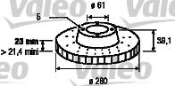 186734 VALEO freno de disco delantero