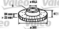 186750 VALEO freno de disco delantero