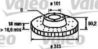 186685 VALEO disco de freno trasero