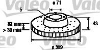 Freno de disco delantero 186703 VALEO