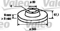 186840 VALEO disco de freno trasero