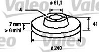 186846 VALEO disco de freno trasero