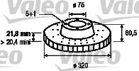 186883 VALEO disco de freno trasero