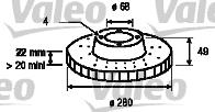 186821 VALEO freno de disco delantero