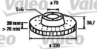 Freno de disco delantero 197130 VALEO