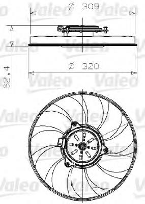 696001 VALEO Ventilador eléctrico de refrigeración completo izquierdo (motor y hélice)