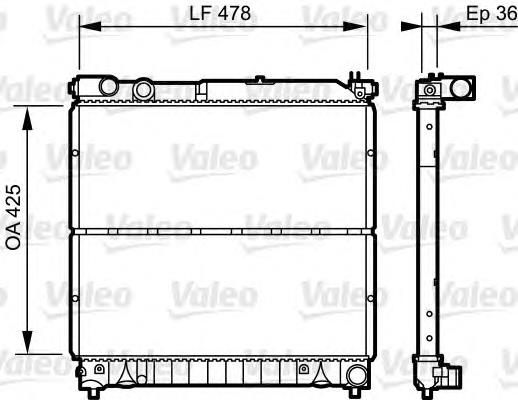 Radiador refrigeración del motor 734919 VALEO