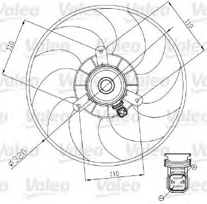 698444 VALEO ventilador (rodete +motor refrigeración del motor con electromotor completo)