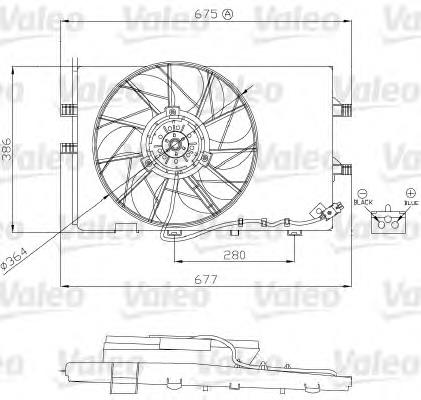 696130 VALEO difusor de radiador, ventilador de refrigeración, condensador del aire acondicionado, completo con motor y rodete