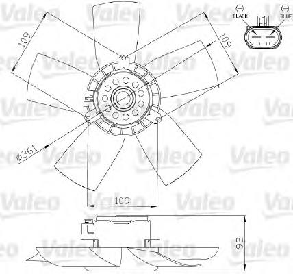 Ventilador (rodete +motor) refrigeración del motor con electromotor completo 696279 VALEO