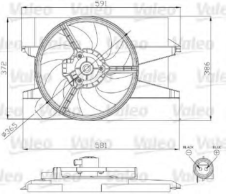 696276 VALEO difusor de radiador, ventilador de refrigeración, condensador del aire acondicionado, completo con motor y rodete