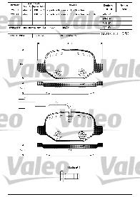 598407 VALEO pastillas de freno traseras