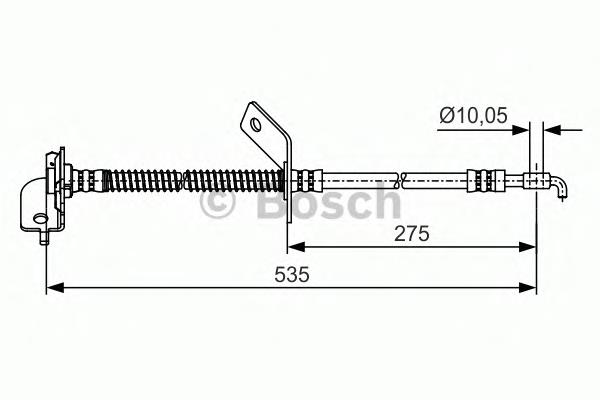 Tubo flexible de frenos delantero izquierdo 1987481414 Bosch