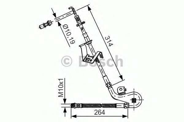 Tubo flexible de frenos trasero izquierdo 1987481427 Bosch