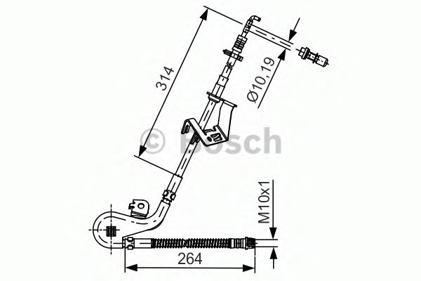 Tubo flexible de frenos delantero derecho 1987481428 Bosch