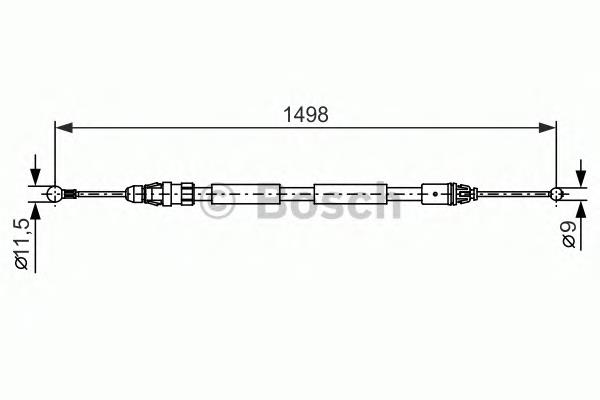 Cable de freno de mano trasero izquierdo Bosch 1987482387