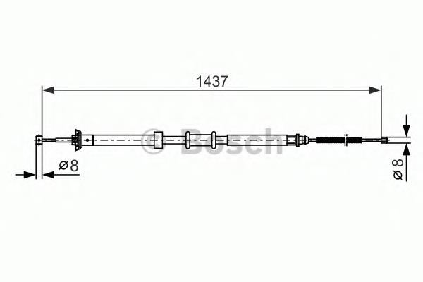 177179 Febi cable de freno de mano trasero derecho