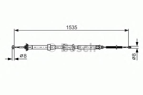 Cable de freno de mano trasero derecho 1987482393 Bosch