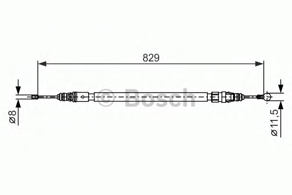 1987482372 Bosch Cable de freno de mano trasero derecho/izquierdo