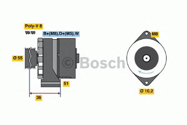 Alternador 0120484050 Bosch