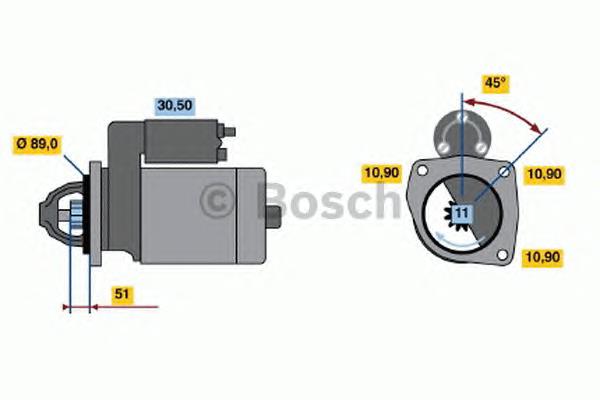 Motor de arranque 0001367032 Bosch