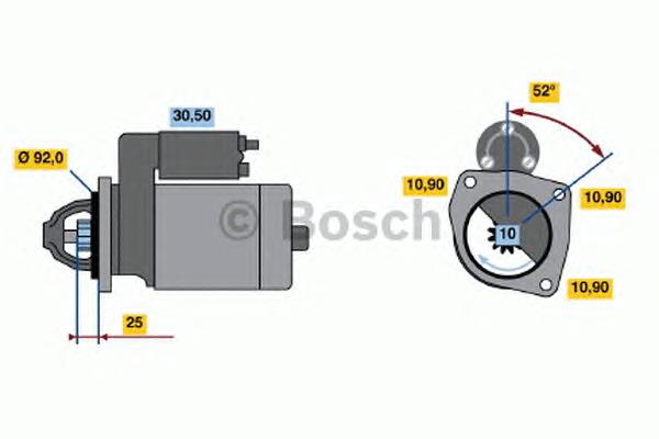 Motor de arranque 0001369023 Bosch