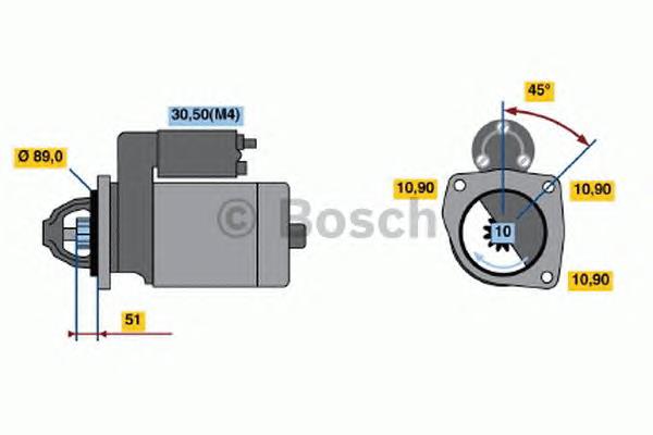 Motor de arranque 0001362319 Bosch