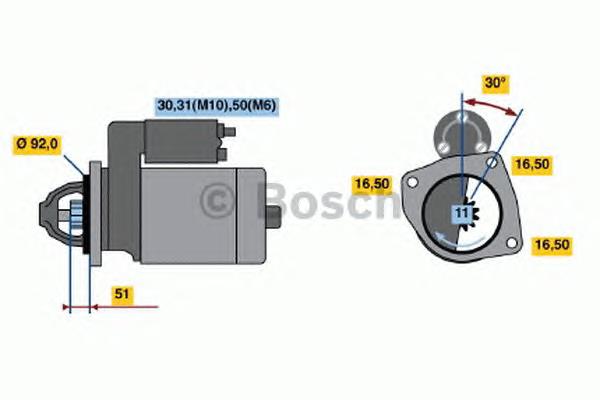 Motor de arranque 0001371018 Bosch