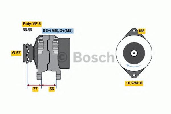 Alternador 0124425015 Bosch