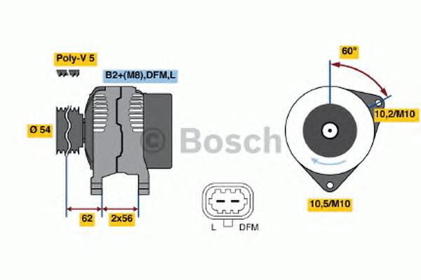 0124425057 Bosch Alternador de coche