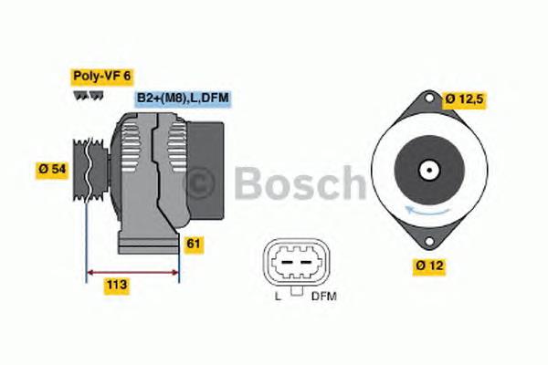 Alternador 0124425058 Bosch