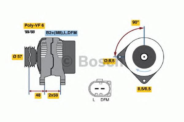 Alternador 0124325178 Bosch