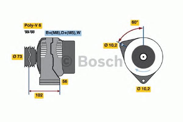 Alternador 0123520015 Bosch