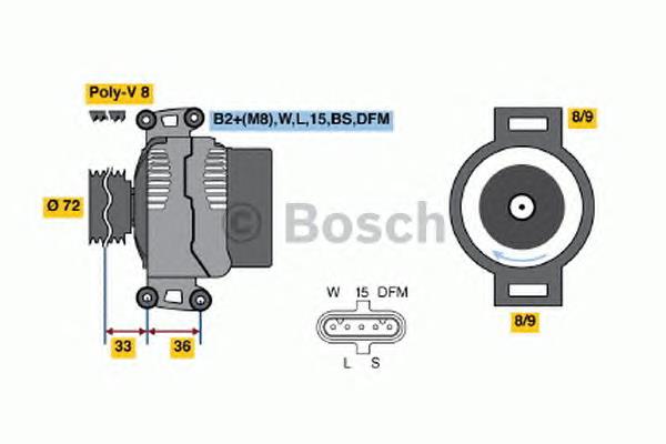 Alternador 0124655026 Bosch